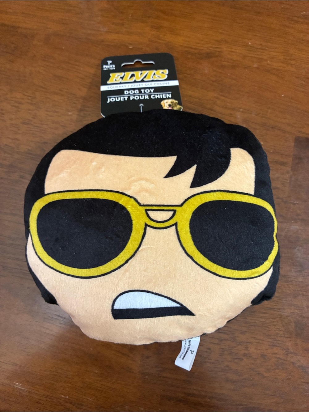 PELVIS Plush dog Toy - Yellow & Black Sunglasses Design